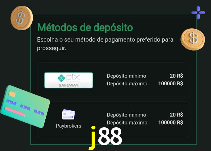 O cassino j88 oferece uma grande variedade de métodos de pagamento